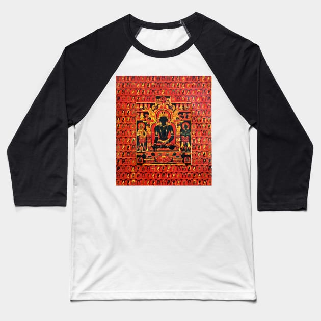 Akshobya Buddha Tibetan Buddhist Thangka Art Baseball T-Shirt by TammyWinandArt